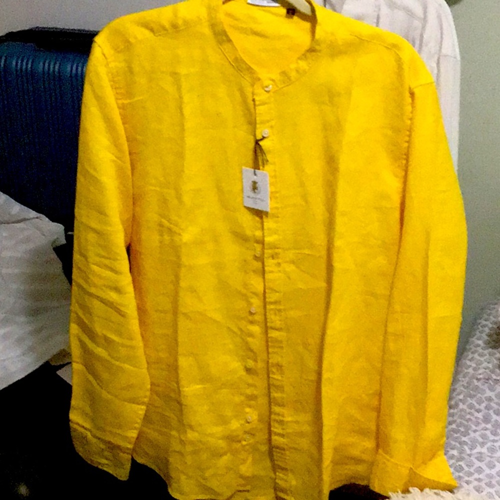Gorgeous Caracciolo linen yellow shirt